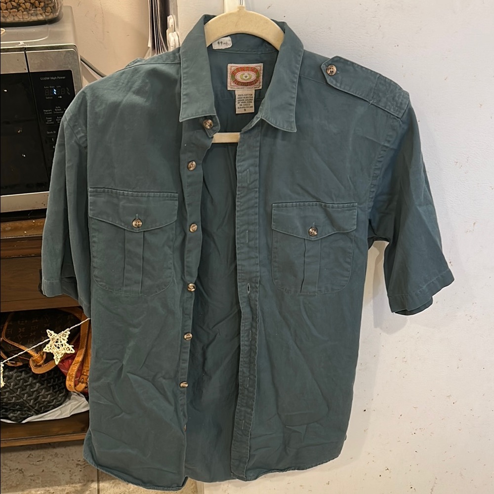 Vintage Banana Republic Green Button-Up Shirt